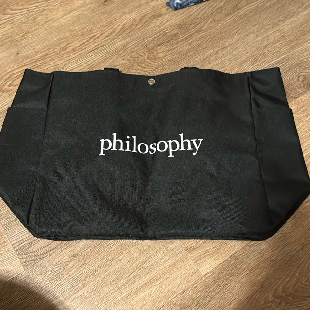 Black philosophy tote bag